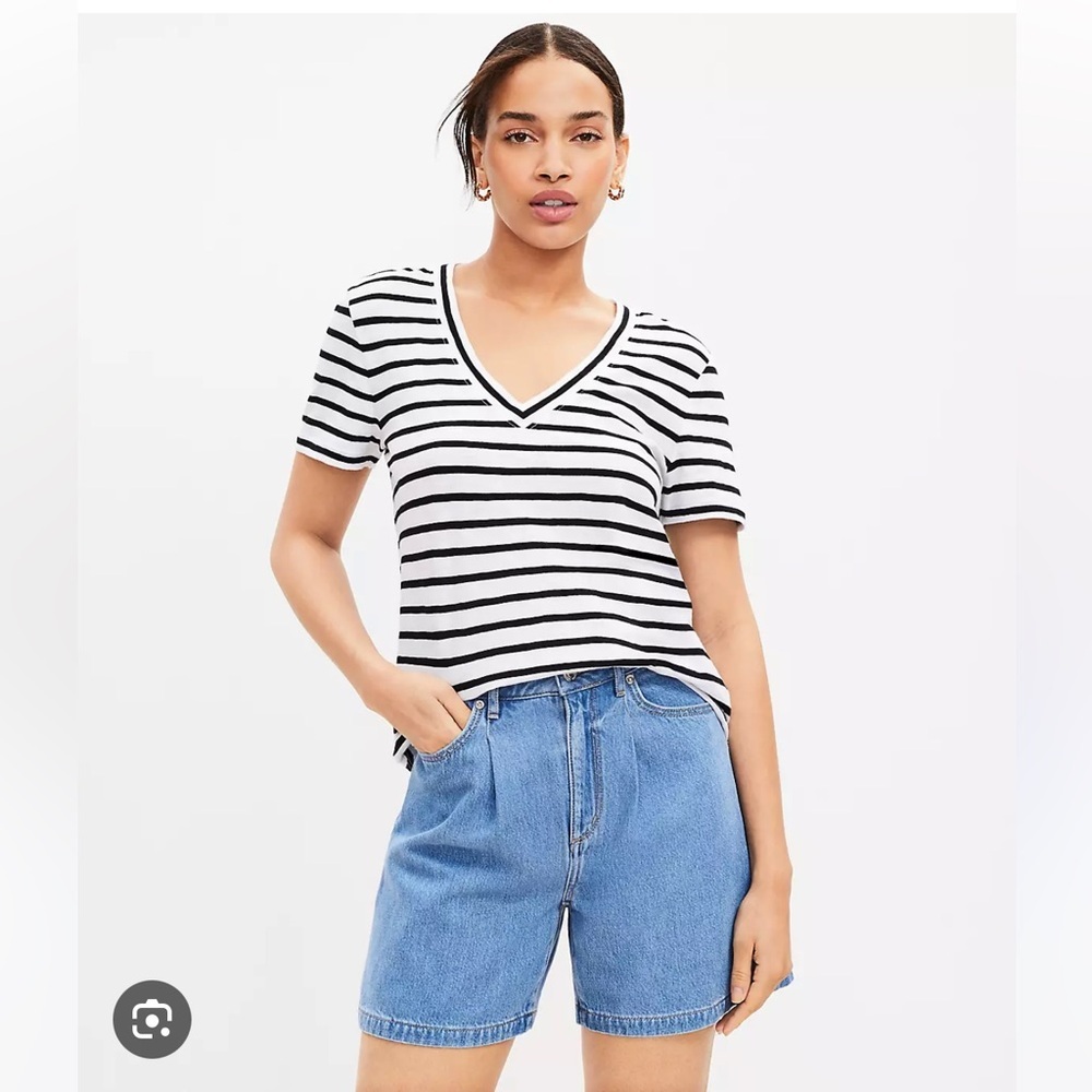 Loft A-line denim shorts